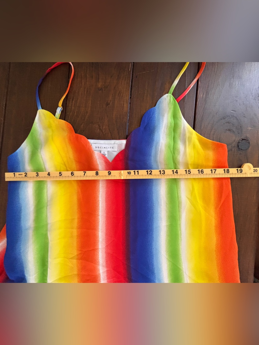 Rainbow Stripe Sleeveless Cami Tank Top Large Pride Festival - Picture 8 of 8
